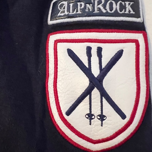 AlpNRock*Henley*Ski Patch*Embroidered*NavyGray*Women's Small - Picture 8 of 14